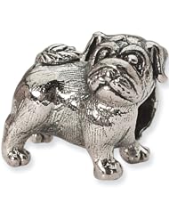 Reflection Beads Silver Pug Dog Bead