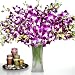 Fresh Flowers - 20 Purple Dendrobium Orchids with Vase Fresh Flowers - 20 Purple Dendrobium Orchids with Vase