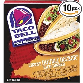 Taco Bell Home Originals Cheesy Double Decker Taco Dinner Kit, 14.25-Ounce Boxes (Pack of 10)
