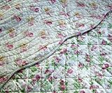 Quilted Shabby Chic Throw with RUSTIC Pink & Yellow Roses
