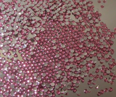 DGI MART 2,500pcs 2mm 14 Cut Flat Back Rhinestone Round Brilliant Loose Beads - Hot Pink
