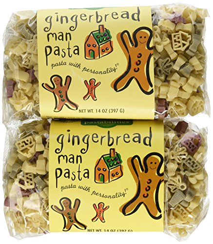 Gingerbread Man Pasta and Gingerbread Houses Shaped Christmas Holiday Pasta 2 Pack