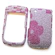 BlackBerry Curve 3G 9300 (T-Mobile) & Gemini Curve 8520 & 8530 Snap-on Protector Hard Case Rhinestone Cover "Pink Flowers" Design