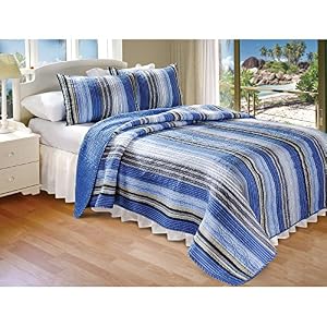Greenland Home Fashions Brisbane Stripe - 2 Piece Quilt Set