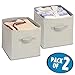 InterDesign Chevron Fabric Closet Organizer - Storage Cube for Toys, Clothes, Linen, Laundry or Accessories, Taupe/Natural, Set of 2