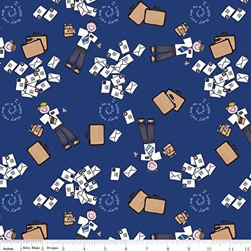 LDS Missionary Flannel Fabric by the yard F1018 Blue