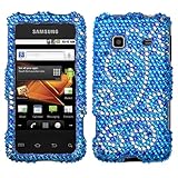 Rhinestones Protector Case for Samsung Galaxy Prevail M820, Flourish Blue F ....