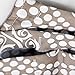 InterDesign Medallion Fabric Shower Curtain, Long 72 x 84, White/Taupe