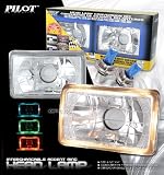 Universal 4*6 4656 Diamond Cut Headlight W/ 3 Color Halo Ring
