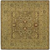 Safavieh Anatolia Collection AN522B Handmade Tan and Ivory Hand-spun Wool Square Area Rug, 8-Feet Square