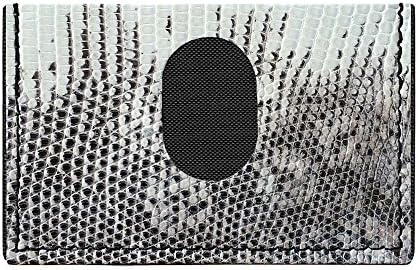 MSTRMND Collective Ring Lizard Skin Slimplistic Wallet (Black &amp; White) Card Case