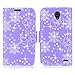 Cellularvilla Wallet Case for LG Lucid 3 VS876 Pu Leather Wallet Card Flip Open Pocket Case Cover Pouch (Purple Glitter)