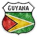 GUYANA Country Nation Flag Novelty Highway Vintage Retro Wall DÃ©cor Shield Metal Aluminum Sign