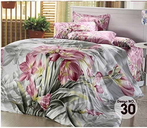 Home Textiles 3D Osaka Flower Bed Set Bedding Sets King size Reactive Printing Bedclothes Duvet Cover 3D Flat Sheet Bedspread 1000TC HT 011 No 030 Free UPS Shipping