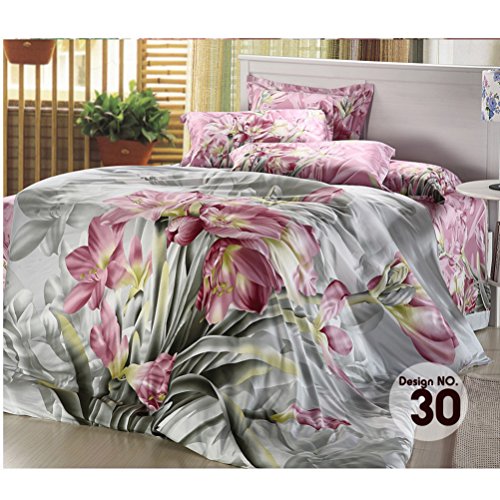 Home Textiles 3D Osaka Flower Bed Set Bedding Sets King size Reactive Printing Bedclothes Duvet Cover 3D Flat Sheet Bedspread 1000TC HT 011 No 030 Free UPS Shipping