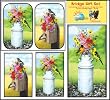 Bridge Gift Set - Bouquets & Birds - Large Print Double Deck Playing Cards - Score Pad - 2 Sets of Tallies