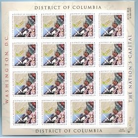 2003 DISTRICT OF COLUMBIA ~ WASHINGTON DC #3813 Pane of 16 x 37 cents US Postage Stamps