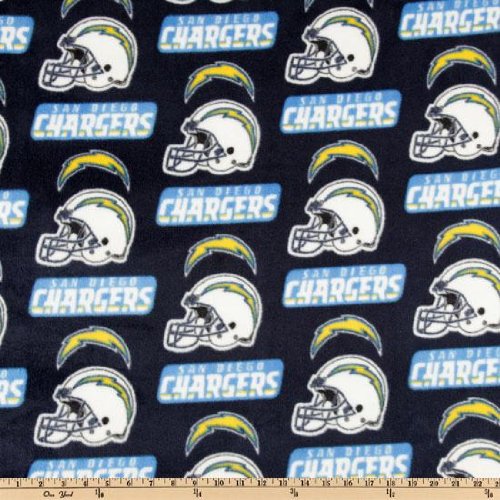 60'' Wide NFL Fleece San Diego Chargers Blue Fabric By The Yard