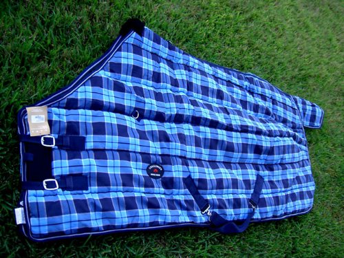 Blue Plaid Stable Horse Blanket Sizes 60