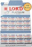 100 Lord Double Edge Safety Razor Blades Platinum Class