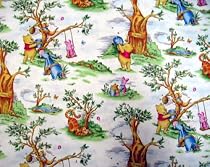 Fitted Portable / Mini Crib Sheets - Pooh Colorful Toile - Made In USA