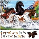 Melissa & Doug Horses Floor Puzzle with Horses Toob Set of 3 Items