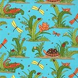 Moda Meadow Friends Boy Critters Pond Blue Quilt Cotton Fabric