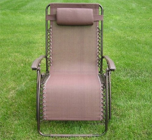 Extra Wide Brown Folding Zero Gravity Chair Recliner
