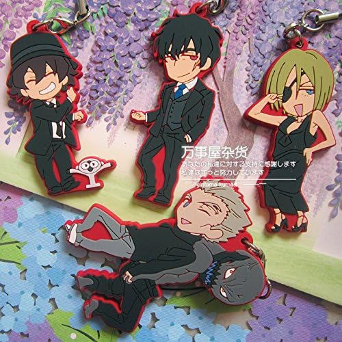 Blood Blockade Battlefront Watch ED Suit Anime Keychain Key Ring Rubber 4 Pcs b2