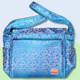 Blue Flowers Silk Boutique Diaper Bag