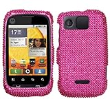 Diamond Phone Protector Cover Case Hot Pink For Motorola Citrus