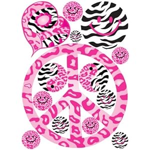 14 Pink Peace Sign Leopard, Cheetah, and Zebra Print Wall Decals / Stickers 14 Pink Peace Sign Leopard, Cheetah, and Zebra Print Wall Decals / Stickers