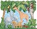 Brewster Round the World 259-72001 Pre-pasted Die Cut Wall Mural Baby Animals, 72-Inch Height x 84.5-Inch Width