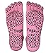 CXYY 4 Pairs Cotton Yoga Socks with Five Full toe Non Slip Grips Pilates Socks ( Black Purple Pink Gray)