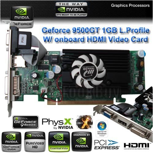 Inno3D GeForce 9500 GT HDMI - Graphics adapter - GF 9500 GT - PCI Express 2.0 x16 low profile - 1 GB GDDR2 - DVI, HDMI  HDCP 