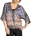 Kensie Women's Satin Vintage Florals Top