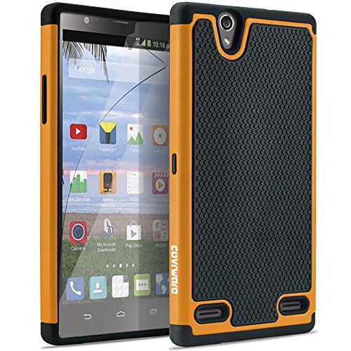 COVRWARE® ZTE Lever LTE Case - [ Armor Defender] Dual Layer [ Shockproof ] [ Drop Protection] Protective Case for ZTE Lever LTE Z936L - [ Include HD Invisible Film ] Retail Package - Orange