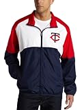 MLB Men's Minnesota Twins Sports Night Lightweight Full Zip Jacket (Athletic Navy/Athletic Red/White, X-Large)