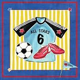 Art4Kids Blue Jean Soccer Mounted Art Print -18