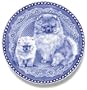 Pomeranian & Puppy: Danish Blue Porcelain Plate