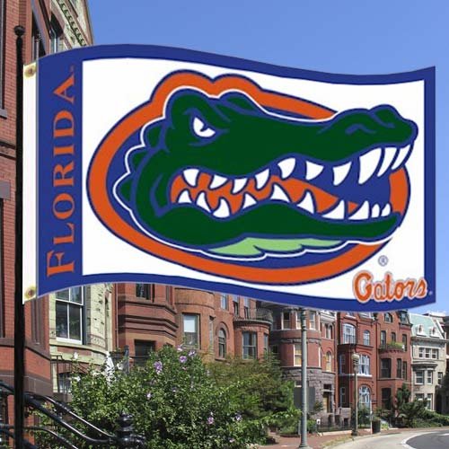 NCAA Florida Gators 3-by-5 Foot Flag Gator Head with White Background with Grommets