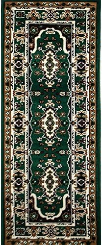 LARGE TRADITIONAL PERSIAN STYLE RUG 112 (2' x 8') HUNTER GREEN