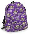 LSU LOGO Tigers Louisiana State University LSU Backpack Bag SMALLER than Huge Cumbersome Full-Size Packs- WATERPROOF LINING