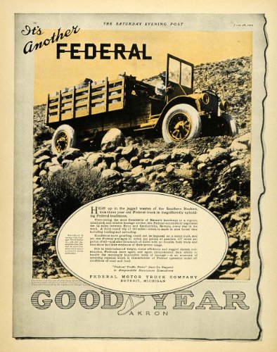 61dwoB11unL 1919 Ad Good Year Tires Federal Motor Truck Co Detroit Delivery Vehicle Vintage   Original Print Ad