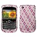 Hot Pink Rhombic Plaid Diamonds Protector Case for BlackBerry Curve 8520 / 8530 (AT&T/T-Mobile)