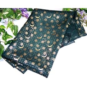 Ritual Tools: Dark Green Wiccan Scarf.
