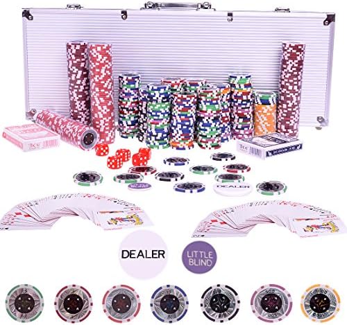 PERFORMANZ® Poker Chip Set Plastic Chips Casino Alum Case Card Games