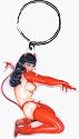 Bettie Page - Classic Devil Pose with Breast Showing - Metal Keyring / Keychain / Keyfob (Betty Page)