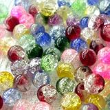 61dy3abGxZL. SL160  100pcs Mix Crackle Lampwork Glass Round Beads 6mm ~Loose Beads~