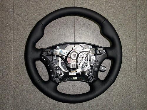 RedlineGoodsSteering Wheel Cover Compatible with Toyota Hilux 2005-15. Tailor Made - not Universal. Genuine top-Grade Italian Black Leather with Black Thread